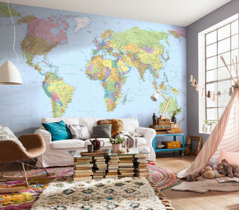World Map Mural
