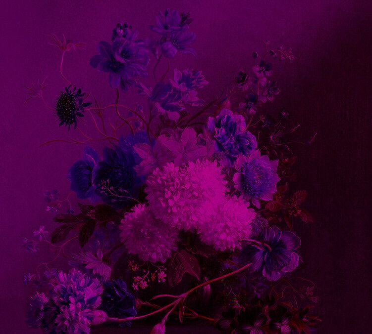 Vibrant Bouquet Mural - Purple
