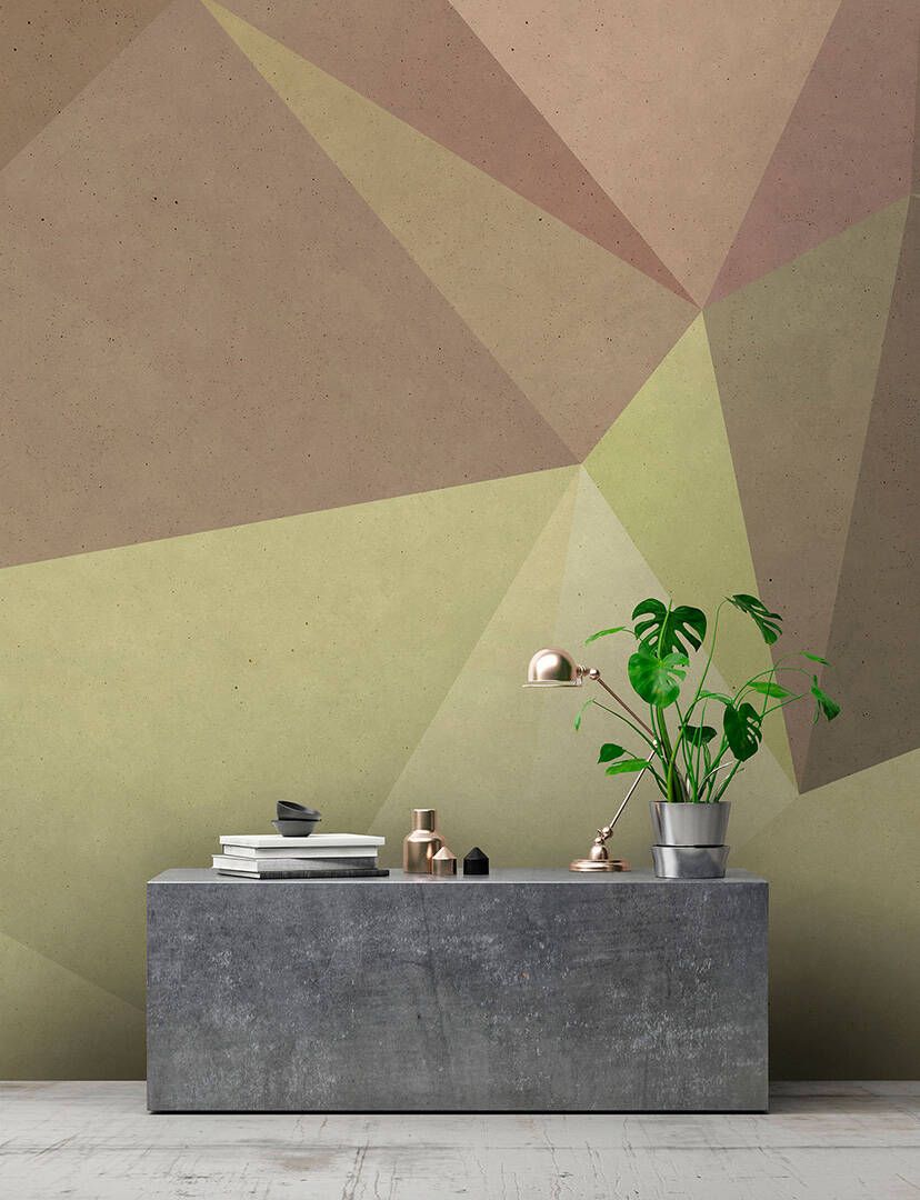 Polygonal Mural - Olive