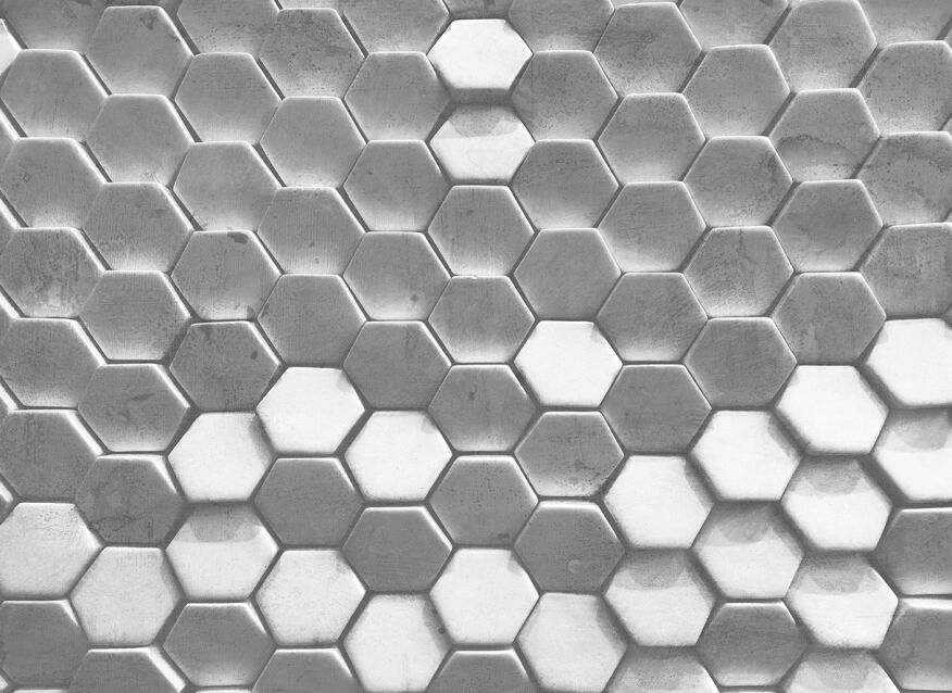 Hexagon Mural - Grey