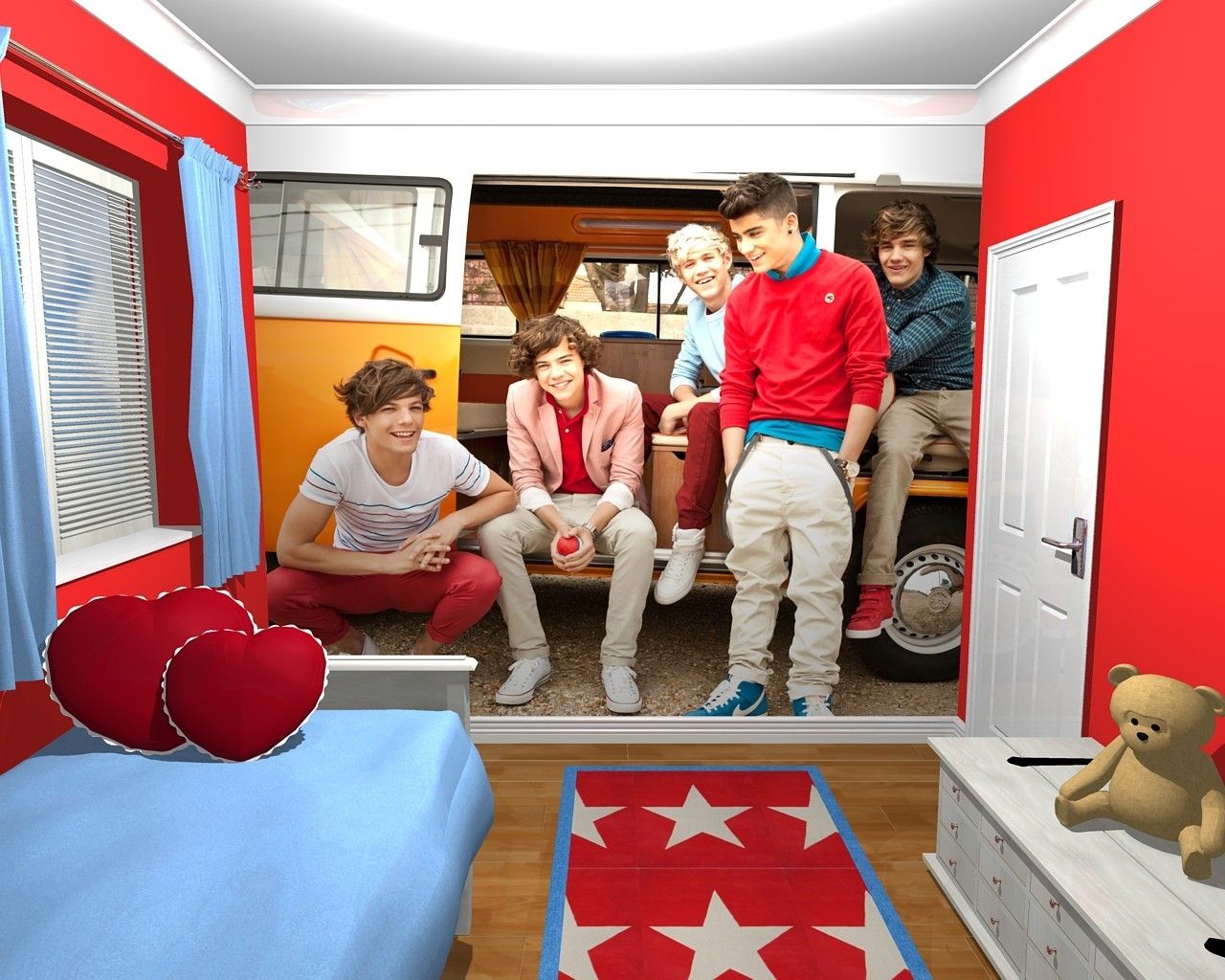One Direction Campervan Mural