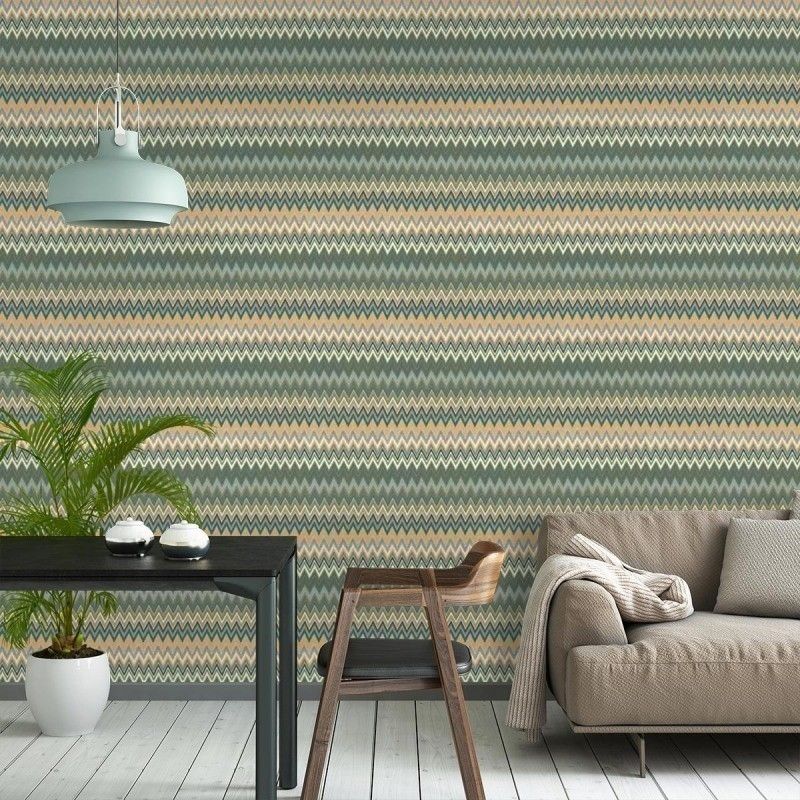 Zig Zag Mural by Missoni - Olive