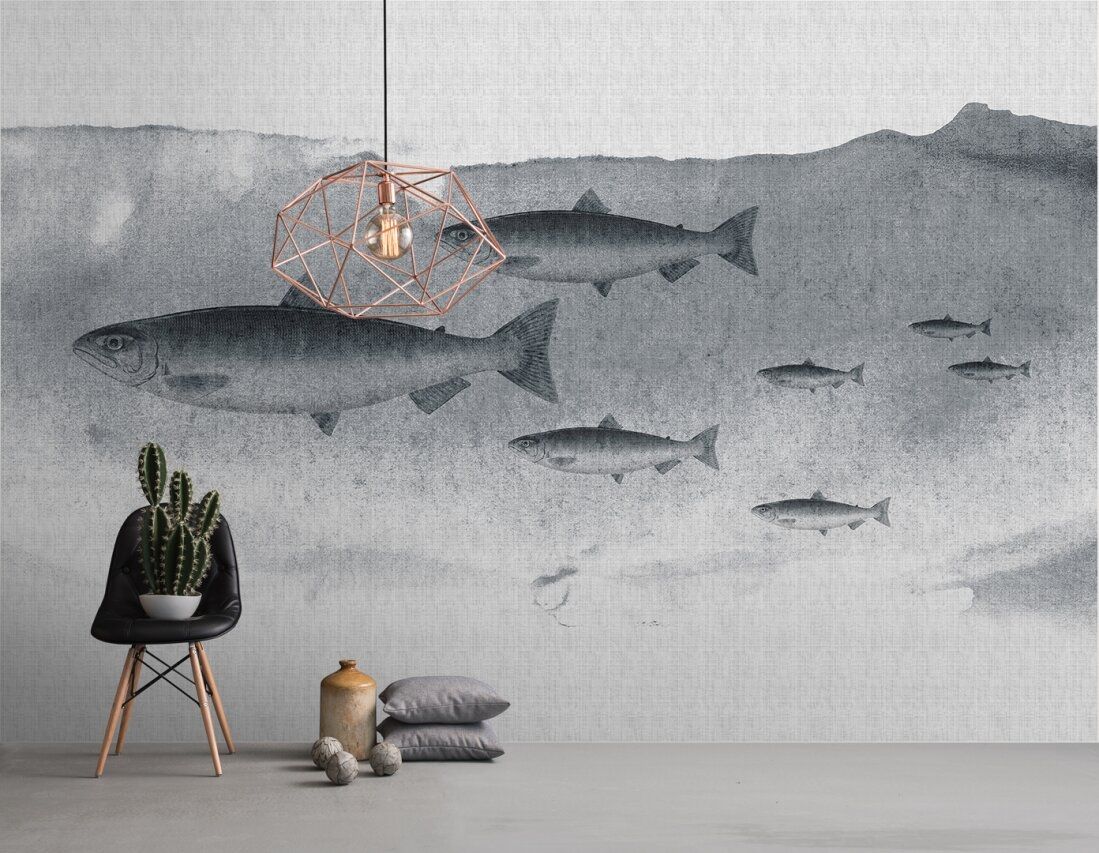 Into the Blue Mural - Grey