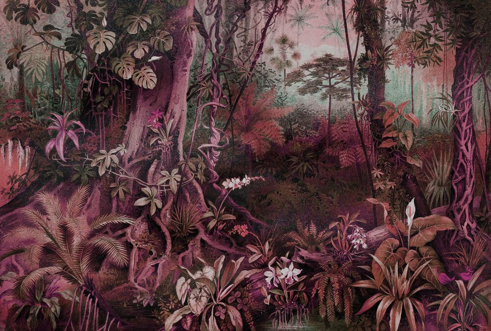 Jungle Mural - Mulberry