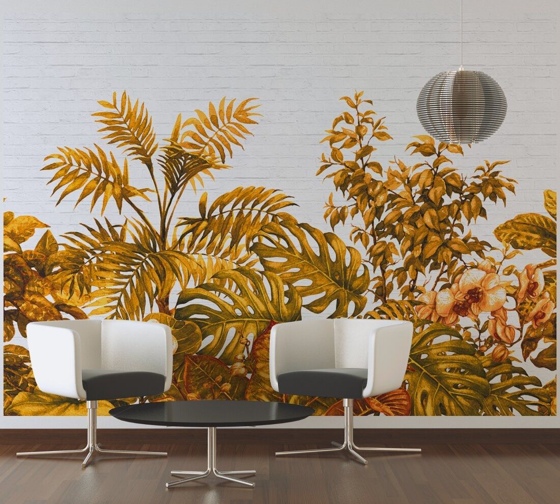 Tropical Wall Mural - Orange