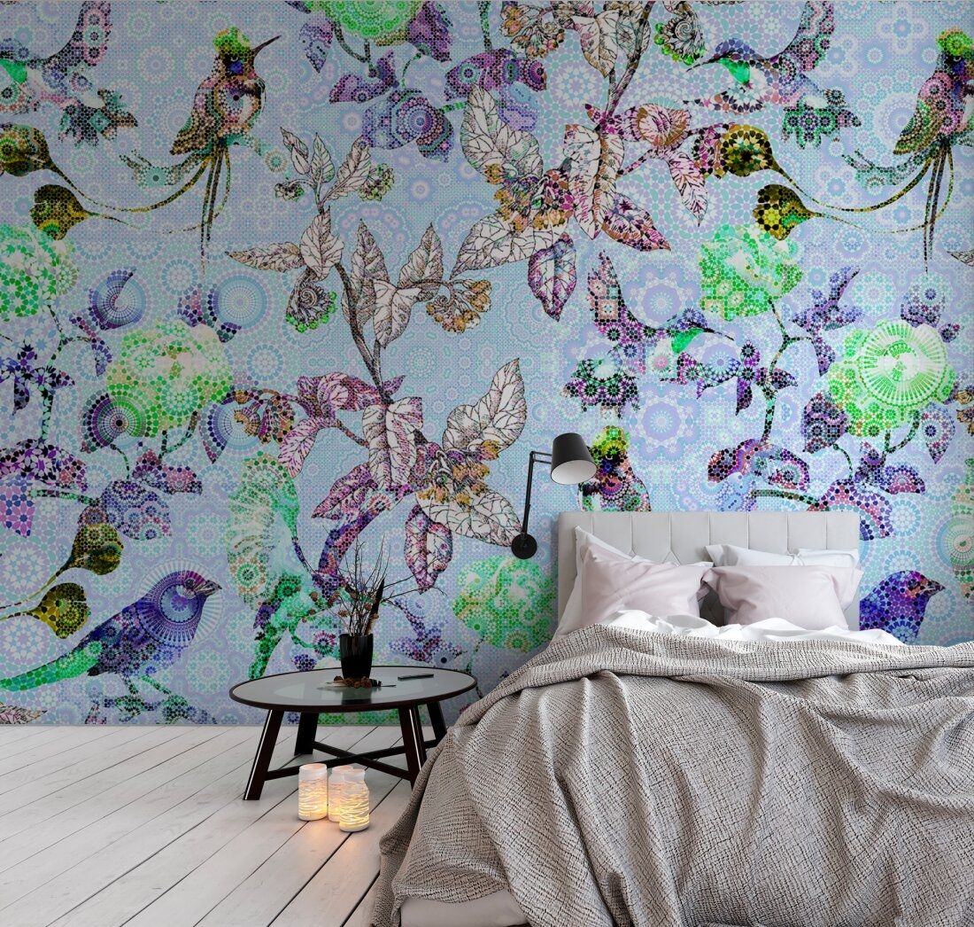 Exotic Mosaic Mural - Blue