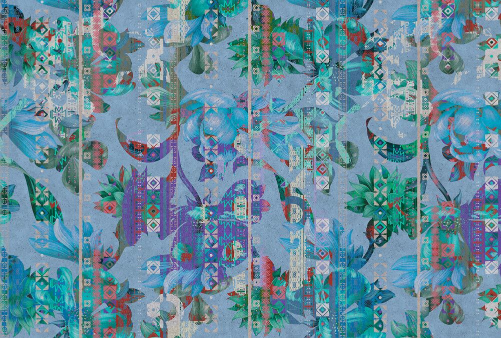 Collage Mural - Blue