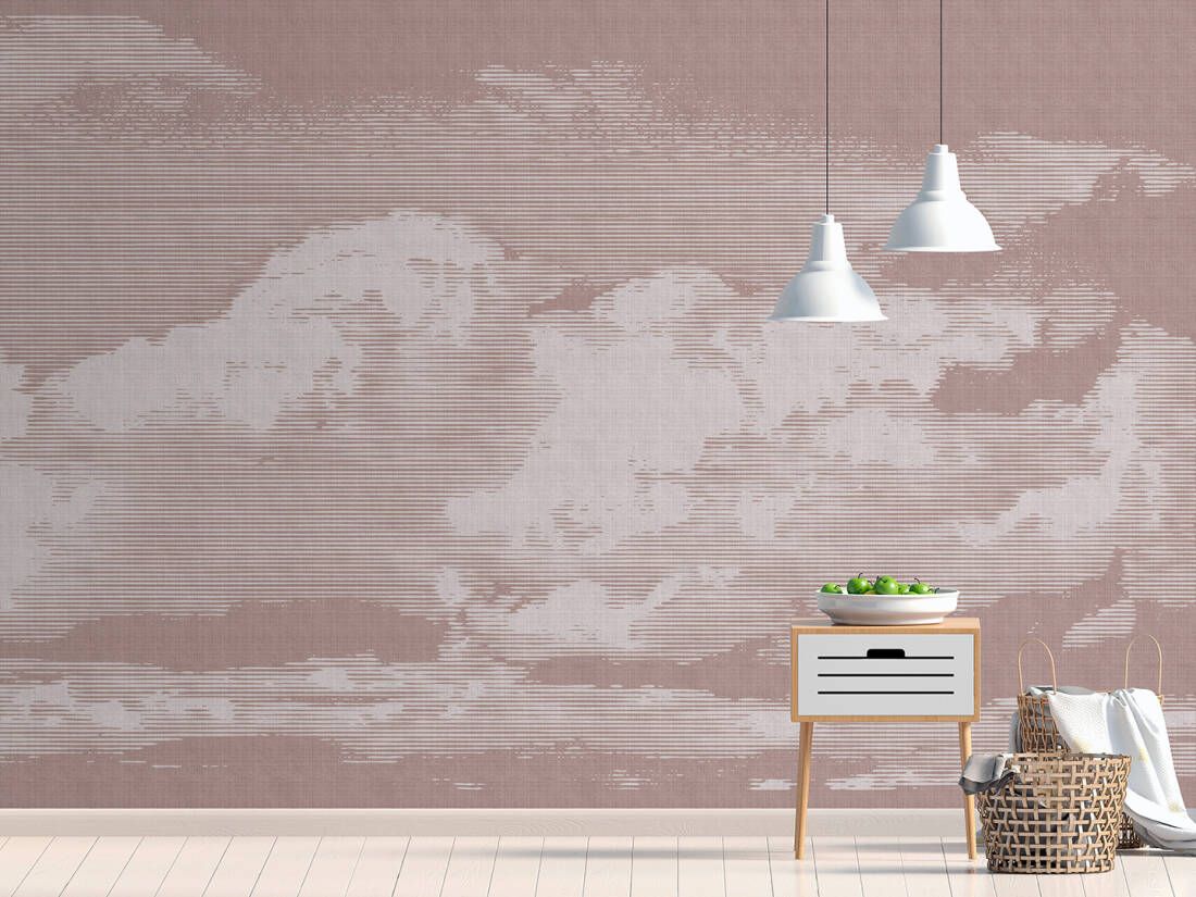 Clouds Mural - Pink