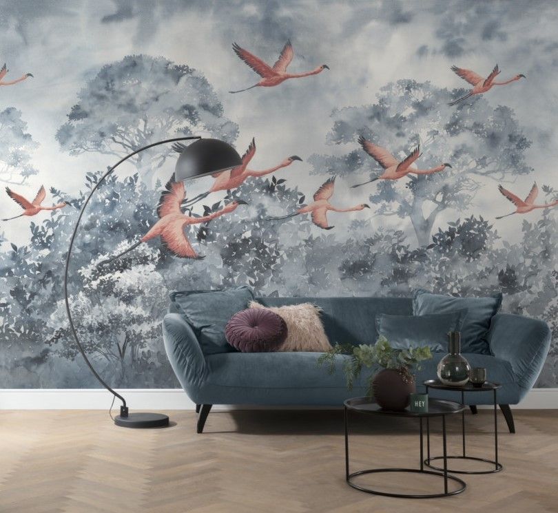 Flamingos in the Sky Mural