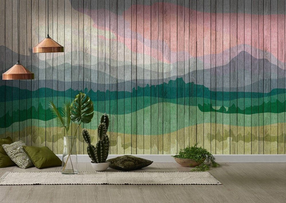 Mountains Mural - Pastel
