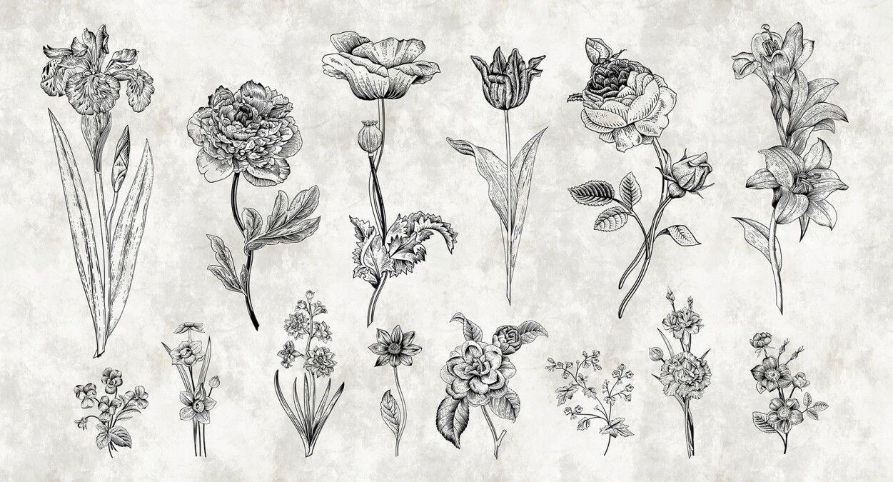 Sketchpad Flowers Mural