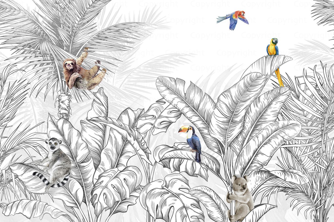 Grey - Tropicalia Mural