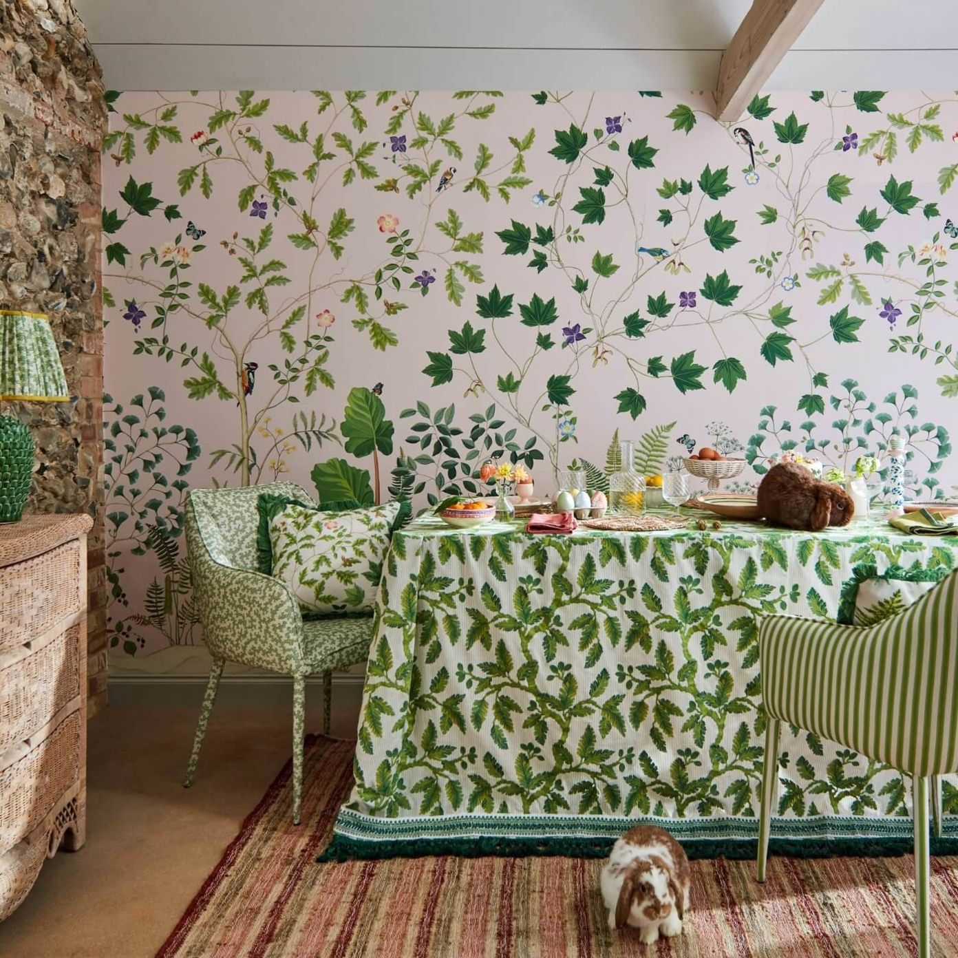 Sycamore and Oak Mural - Pink