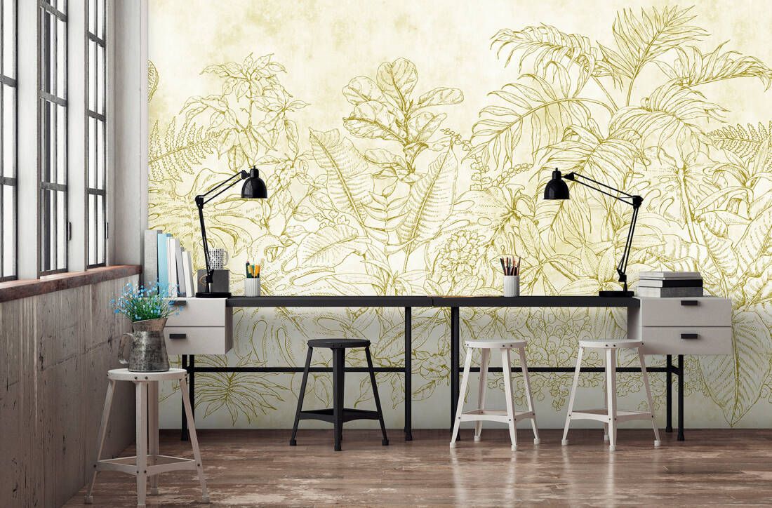 Fern Garden Mural - Green
