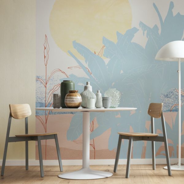 Pastel Banana Leaves Mural
