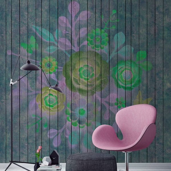 Spray Bouquet Mural - Green