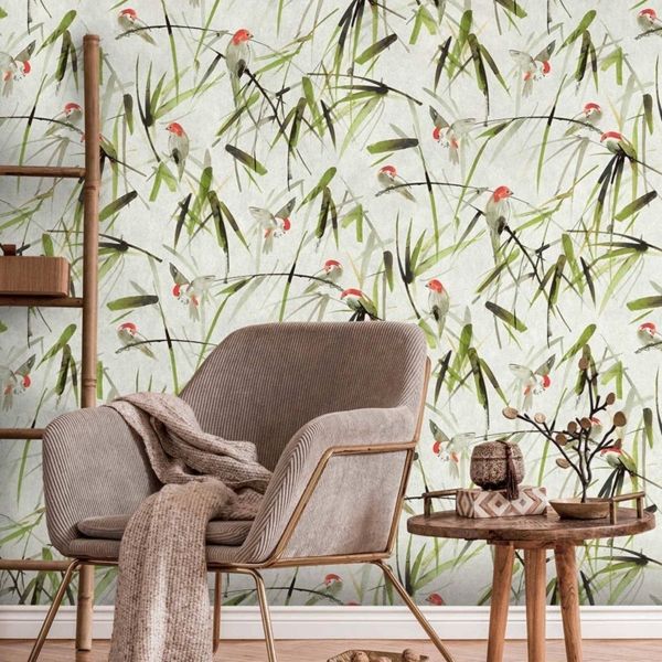 Bamboo Birds Panel