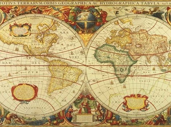 Antique World Map Mural