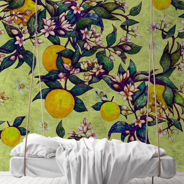 Grapefruit Tree Mural - Green