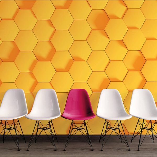 Honeycomb Mural - Yellow