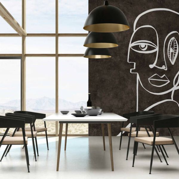 Palomas Room Mural - Charcoal