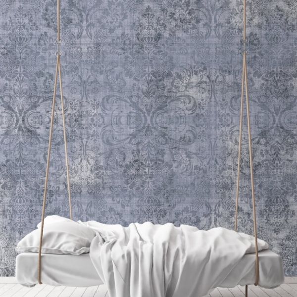 Old Damask Mural - Blue