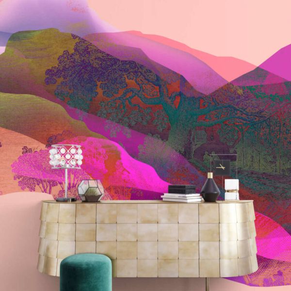 Magic Mountain Mural - Magenta