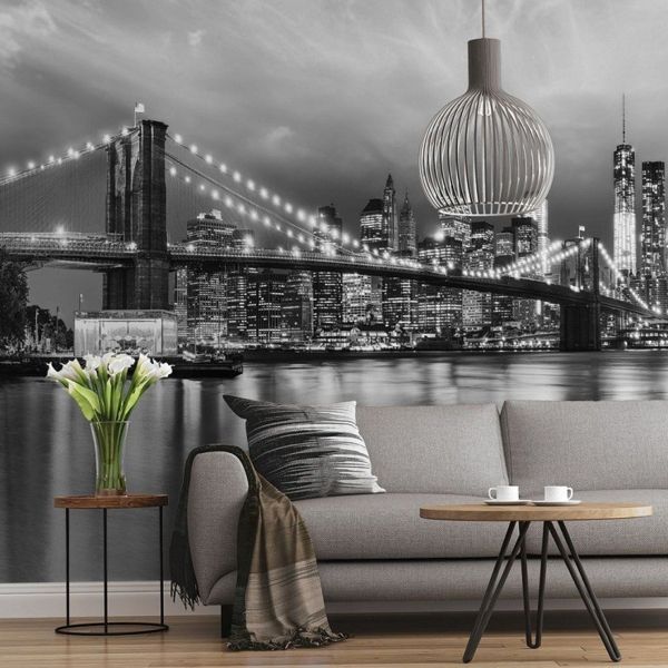 B&W Brooklyn Bridge Mural