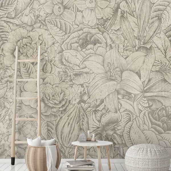 Botanica Mural - Sepia