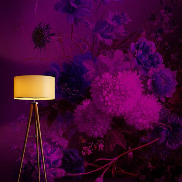 Vibrant Bouquet Mural - Purple