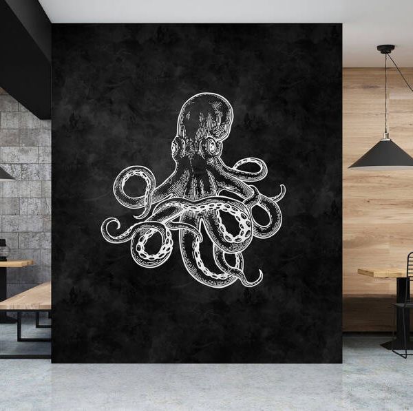 Blackboard Octopus Mural