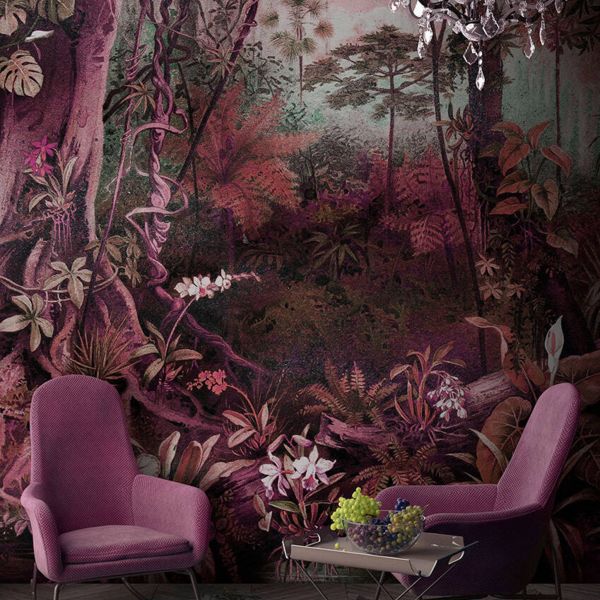 Jungle Mural - Mulberry