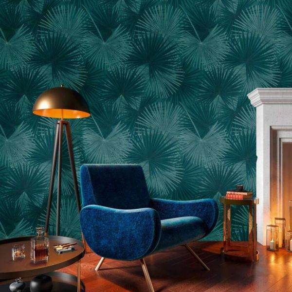 Star Palm Panel - Teal