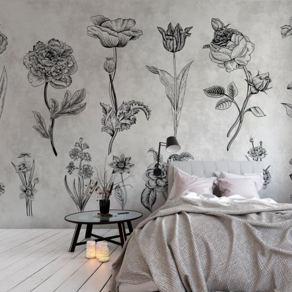 Sketchpad Flowers Mural