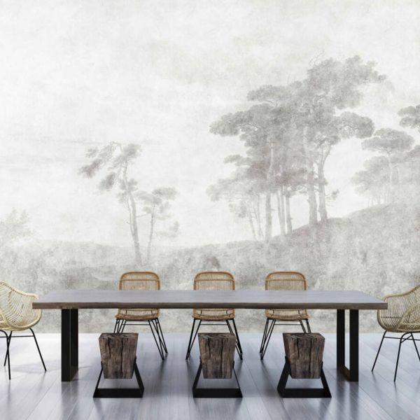 Romantic Grove Mural - Grey
