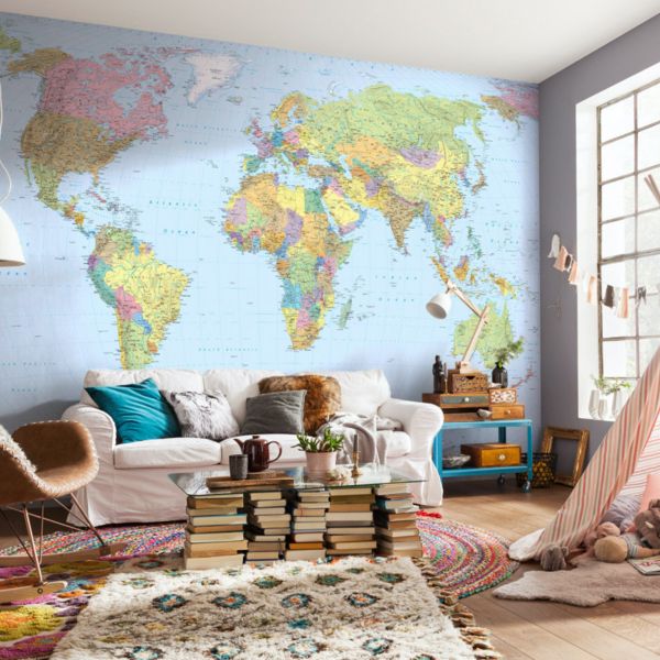 World Map Mural