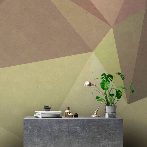 Polygonal Mural - Olive