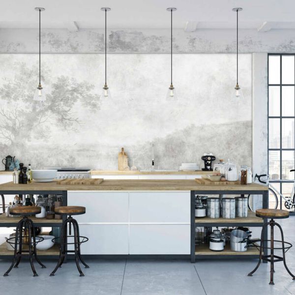 Romantic River Mural - Grey