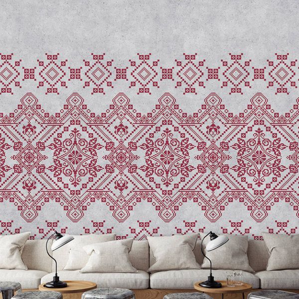 Nordic Mural - Burgundy