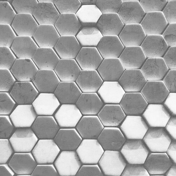 Hexagon Mural - Grey