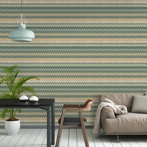 Zig Zag Mural by Missoni - Olive