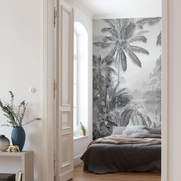 Lac Tropical Black & White Mural