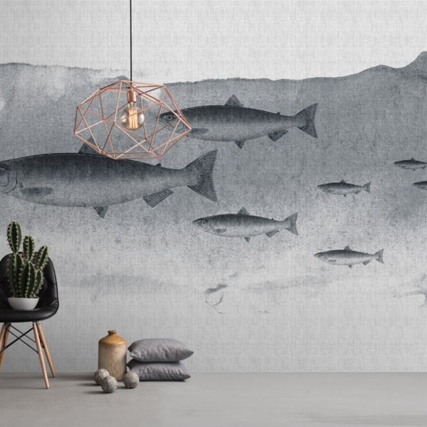 Into the Blue Mural - Grey