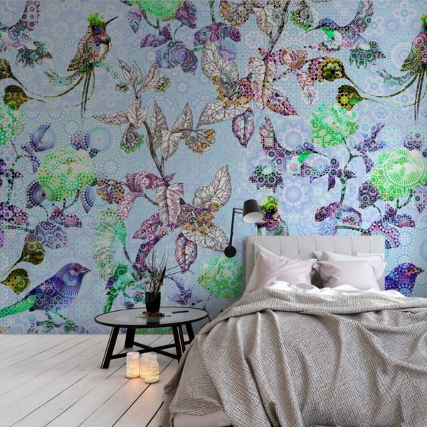Exotic Mosaic Mural - Blue