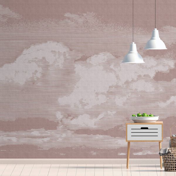 Clouds Mural - Pink