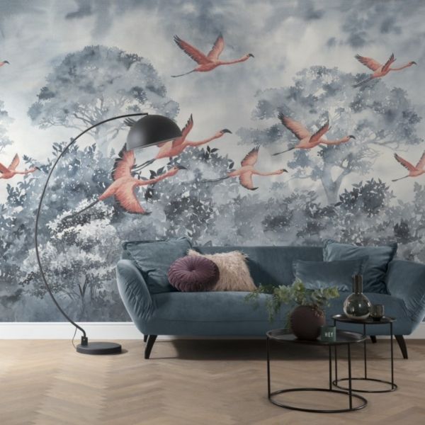 Flamingos in the Sky Mural