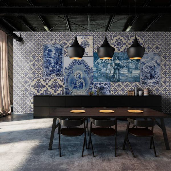 Azulejos Blue Mural