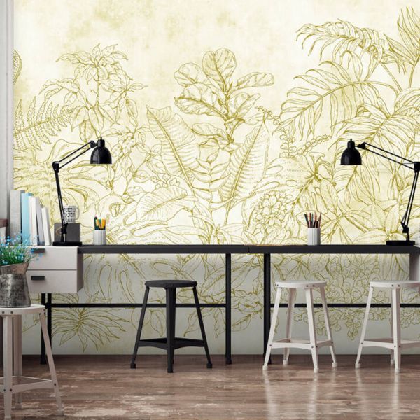 Fern Garden Mural - Green