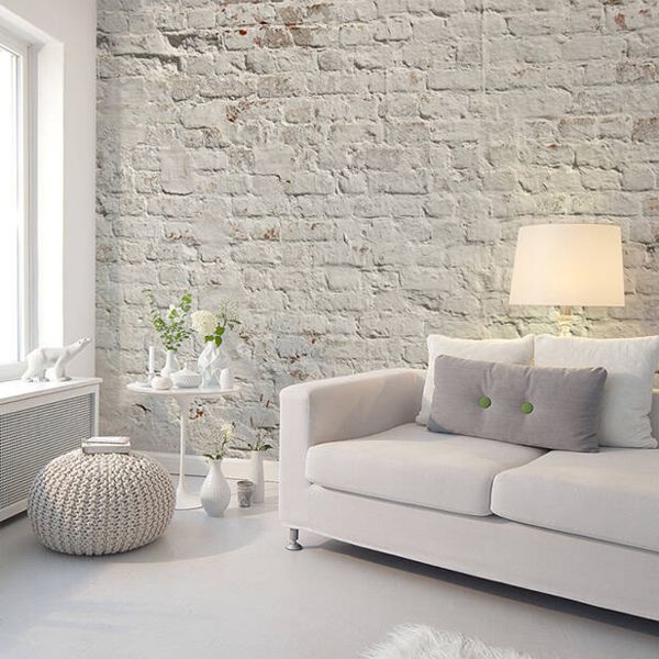 Whitewash Brick Mural